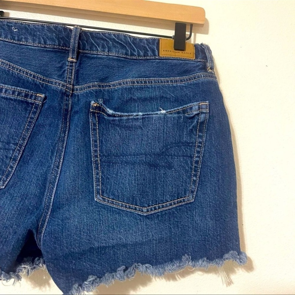 American Eagle Outfitters Dark Blue Tomgirl Distressed Jean Shorts 8 - Picture 2 of 8